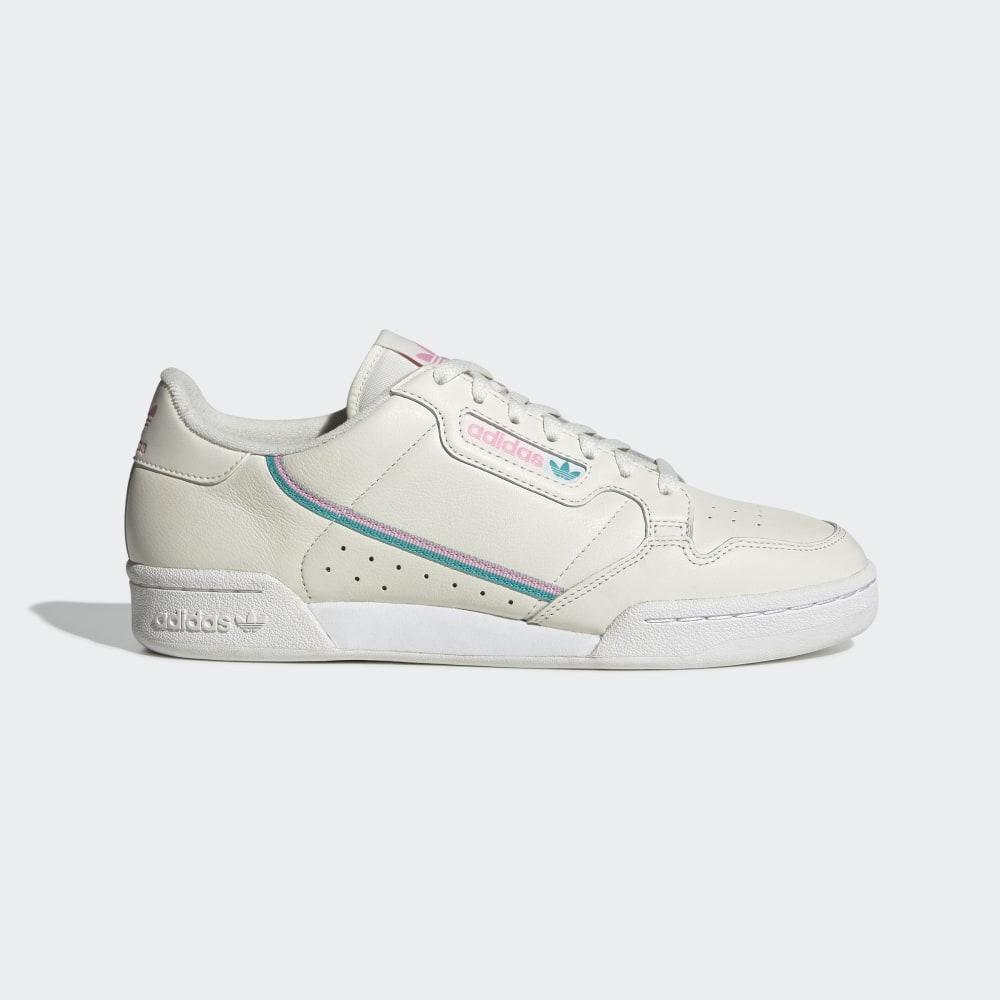 Adidas Men's Continental 80 Originals Shoes White/Pink/Light Turquoise Ireland EE5357